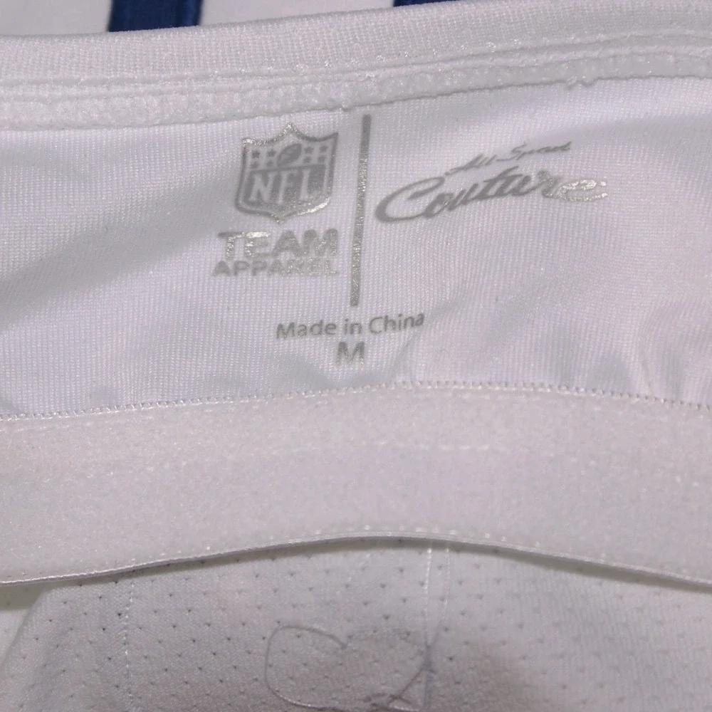 NFL Team Apparel Indianapolis Colts White Mesh Sleeve Open Back Top Medium NWT